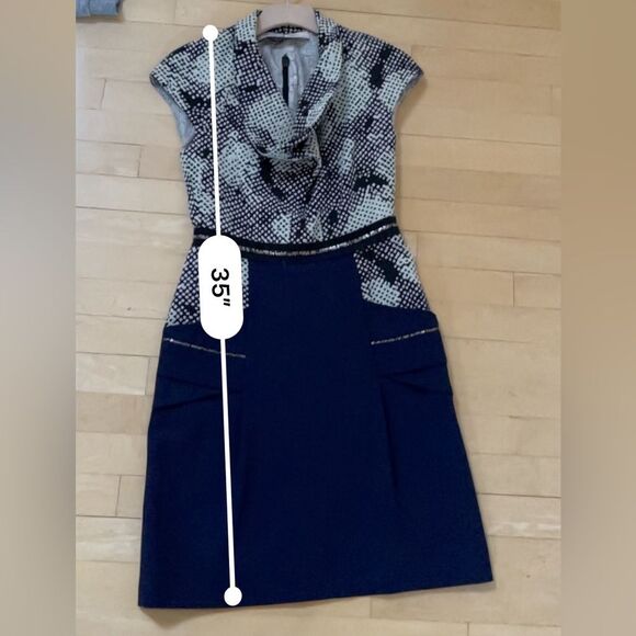 Lela Rose Pebble Print Mixed Media Mini Dress 2 - Picture 5 of 15